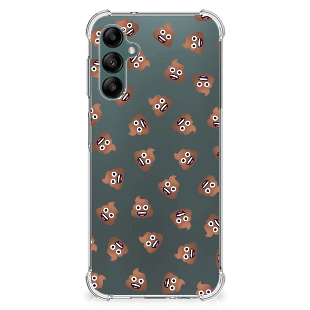 Doorzichtige Silicone Hoesje voor Samsung Galaxy A14 5G/4G Poep Emojis met grappige poep emoji patroon.