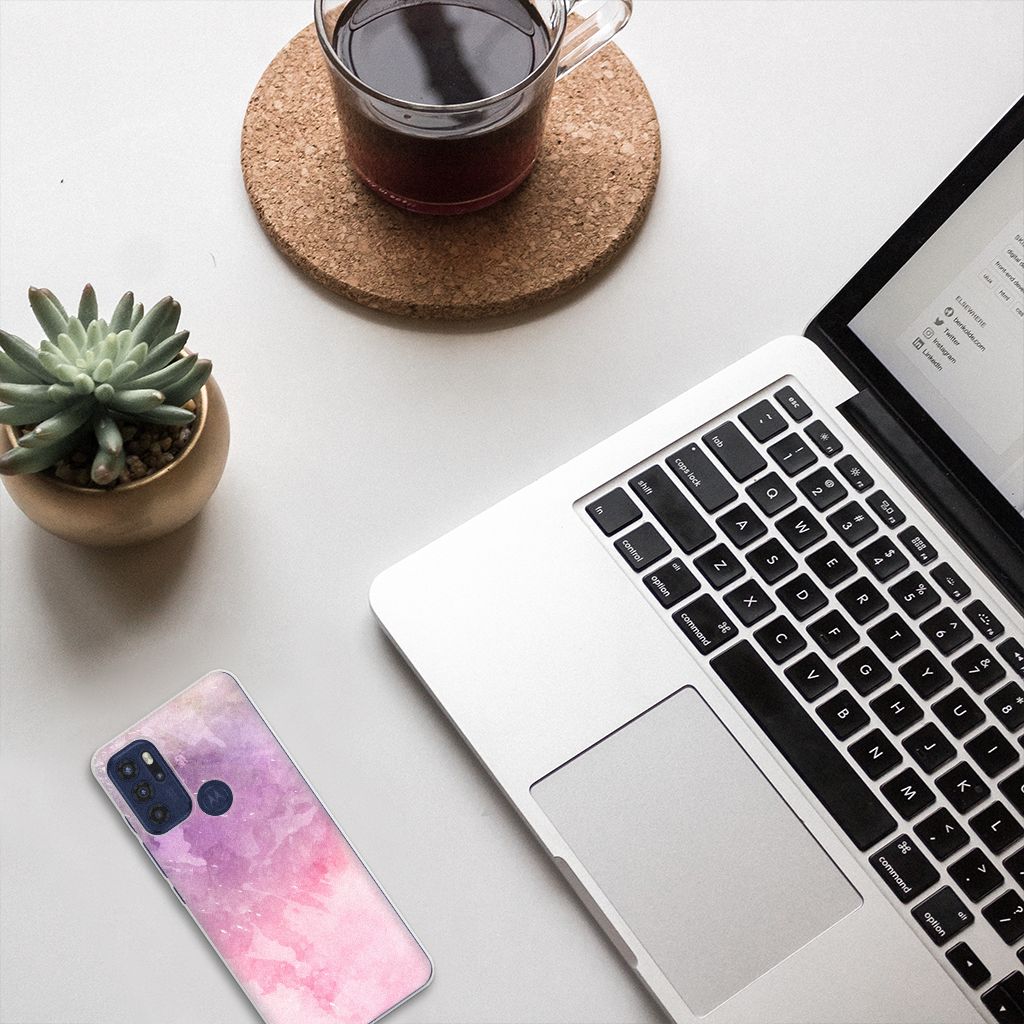 Hoesje maken Motorola Moto G60s Pink Purple Paint