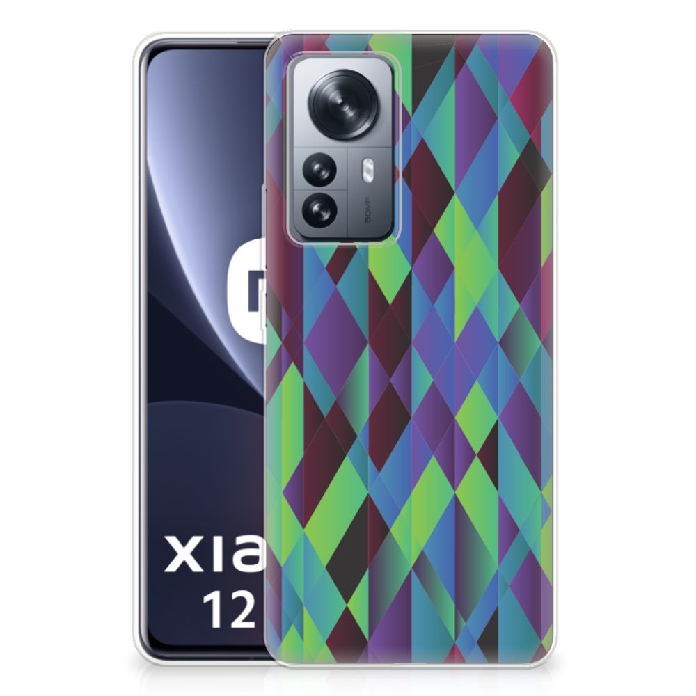Xiaomi 12 Pro TPU Hoesje Abstract Green Blue B2C Telecom