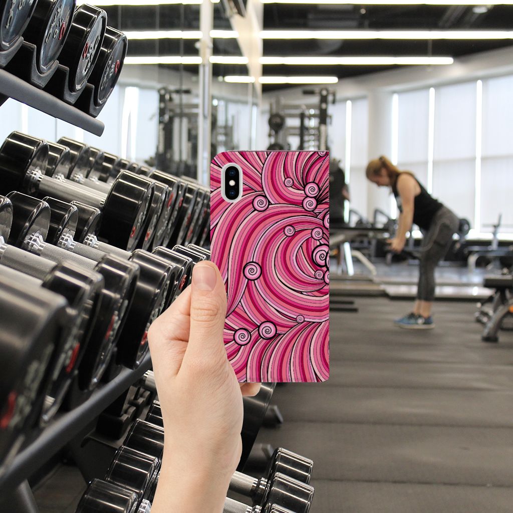 Apple iPhone Xs Max Bookcase Swirl Pink