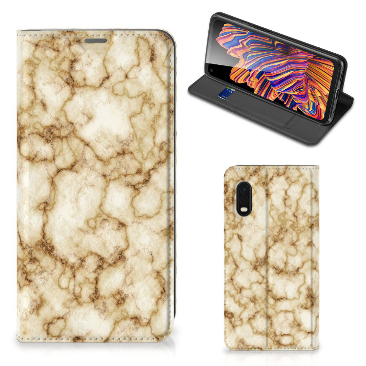 Samsung Xcover Pro Standcase Marmer Goud - B2C Telecom