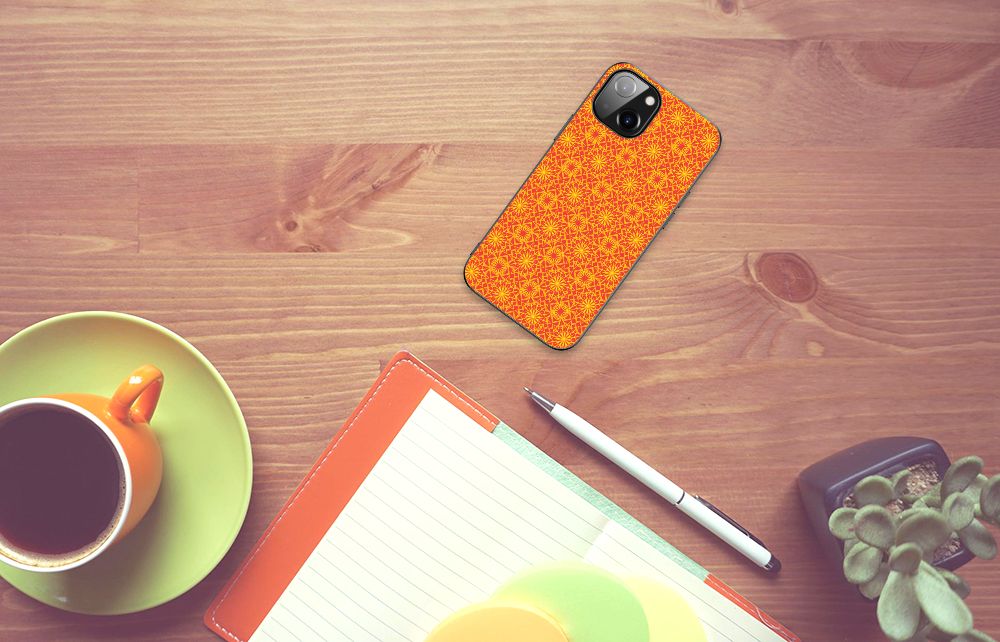 Apple iPhone 13/14 Back Case Batik Oranje B2C Telecom