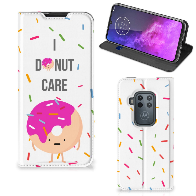 Motorola One Zoom Flip Style Cover Donut Roze - B2C Telecom