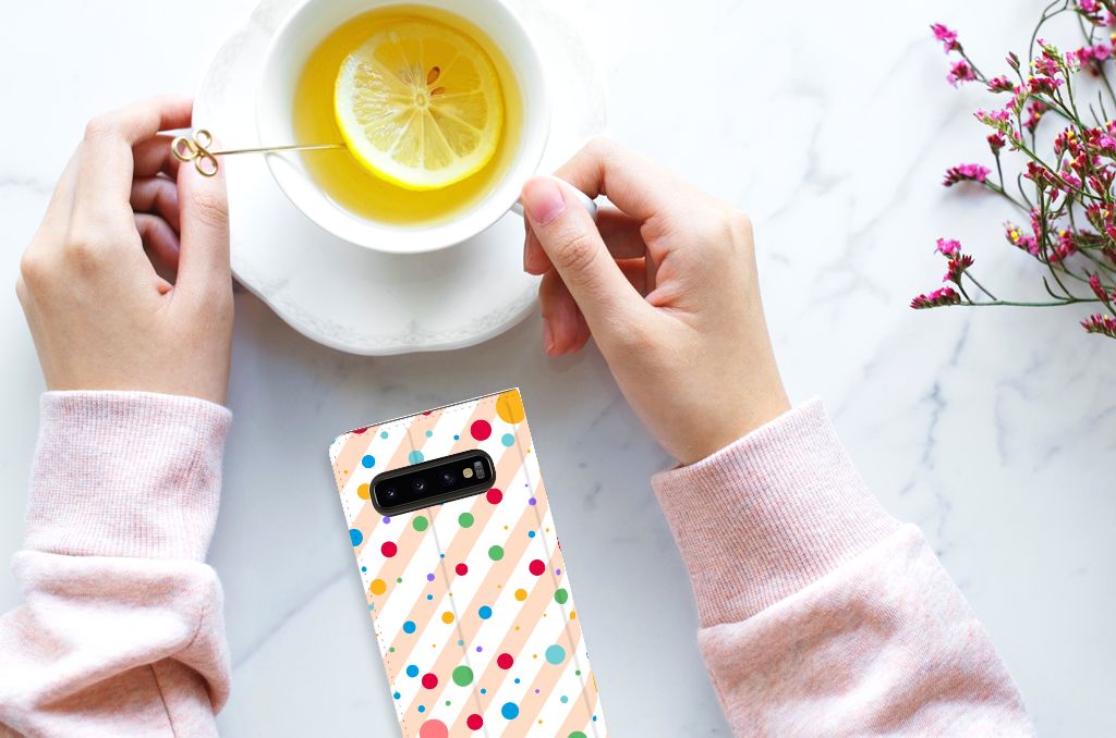 Samsung Galaxy S10 Hoesje met Magneet Dots