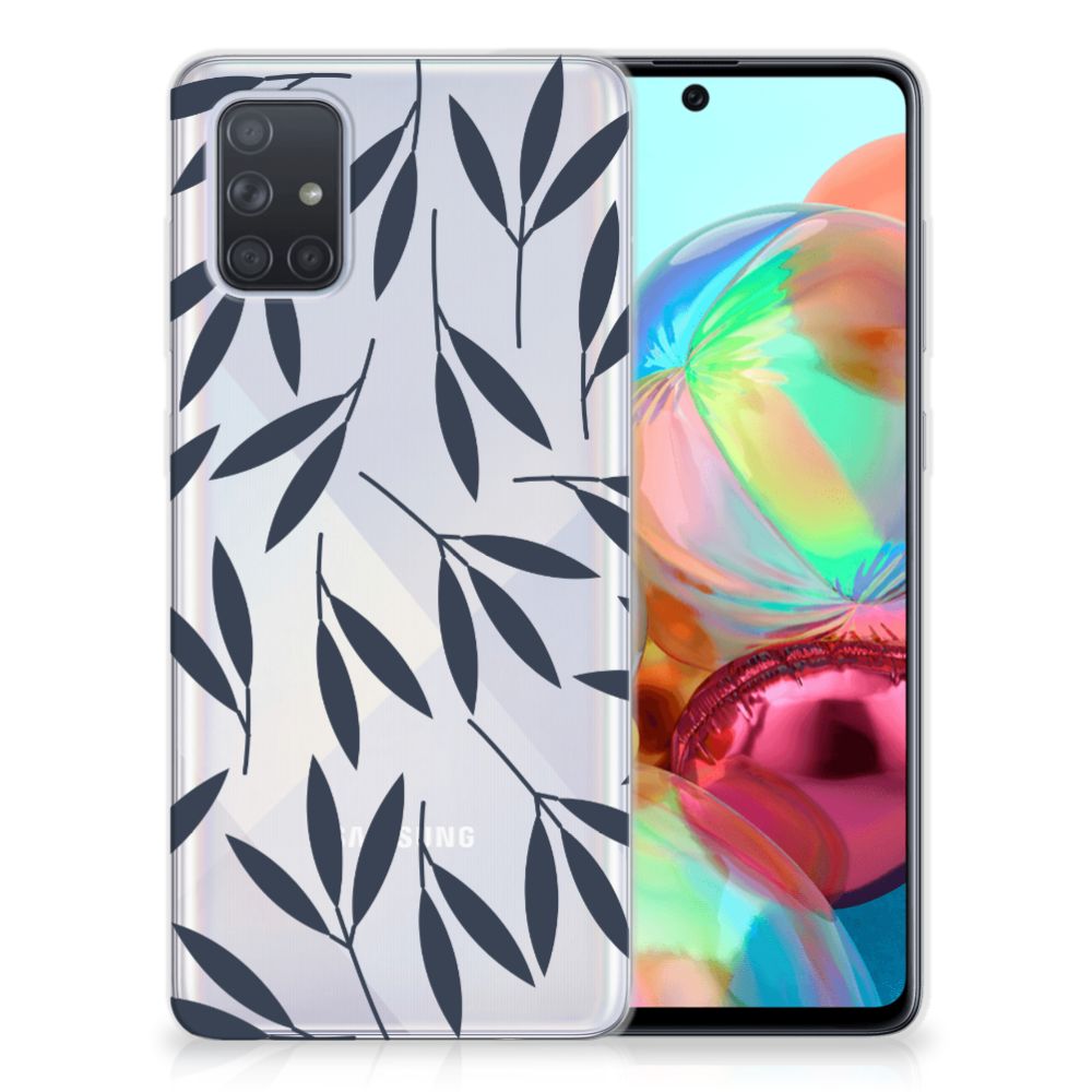 Samsung Galaxy A71 TPU Case Leaves Blue