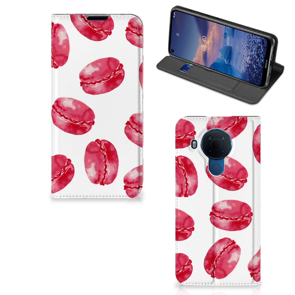 Nokia 5.4 Flip Style Cover Pink Macarons