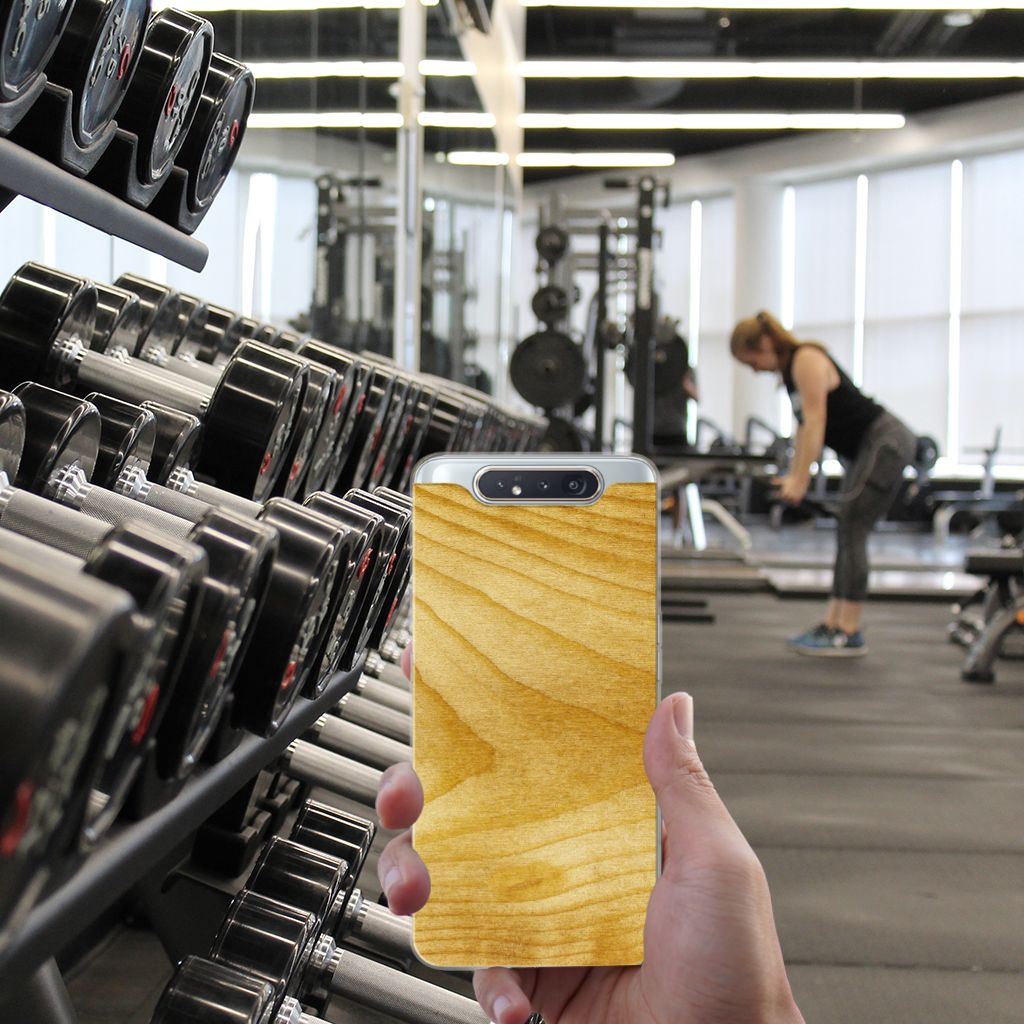 Samsung Galaxy A80 Bumper Hoesje Licht Hout