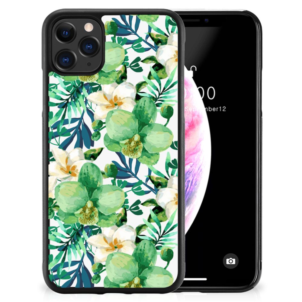 Apple iPhone 11 Pro Max Skin Case Orchidee Groen B2C Telecom