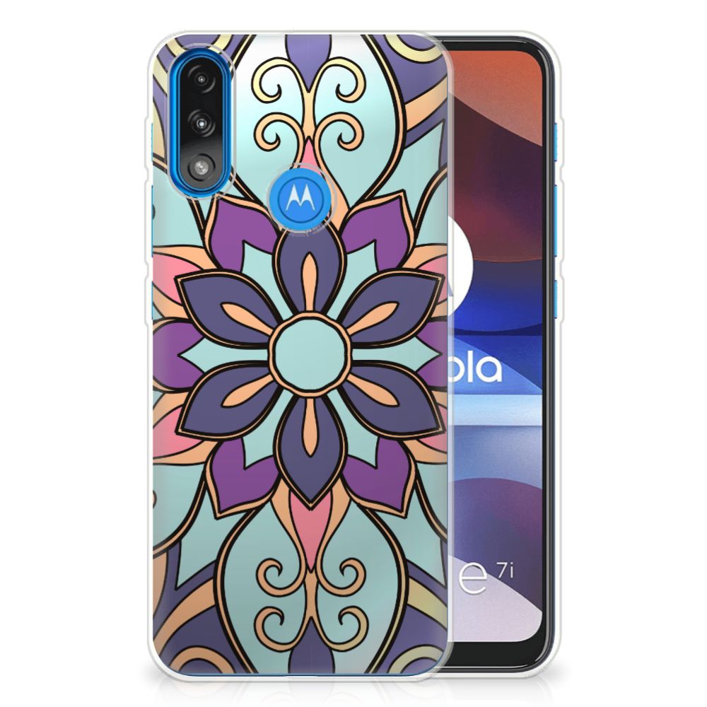 Motorola Moto E7/E7i Power TPU Case Purple Flower B2C Telecom
