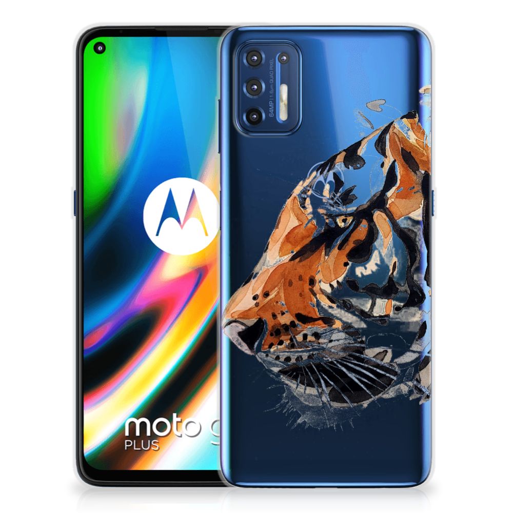 Hoesje maken Motorola Moto G9 Plus Watercolor Tiger B2C Telecom