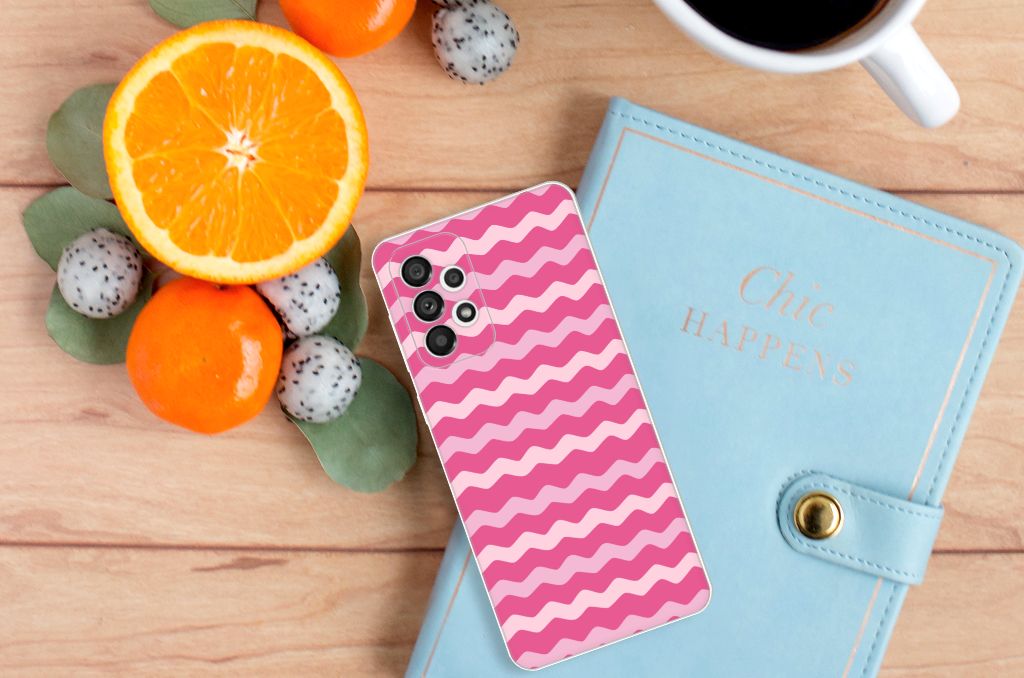 Samsung Galaxy A73 5G TPU bumper Waves Pink B2C Telecom