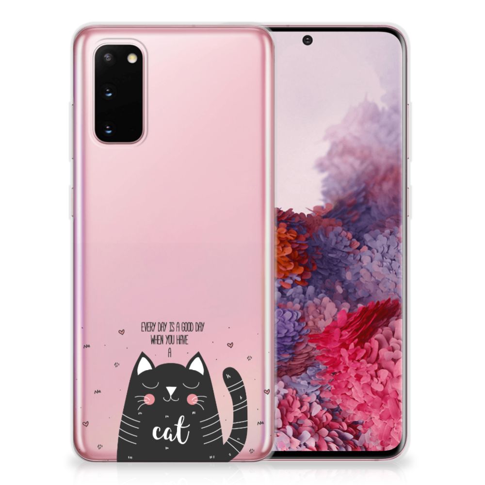 Samsung Galaxy S20 Telefoonhoesje met Naam Cat Good Day B2C Telecom