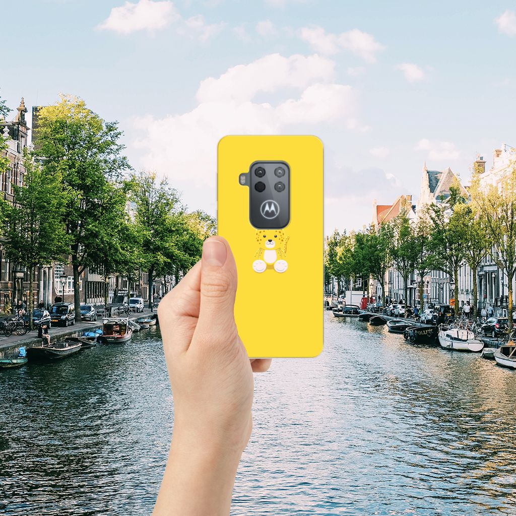 Motorola One Zoom Telefoonhoesje met Naam Baby Leopard