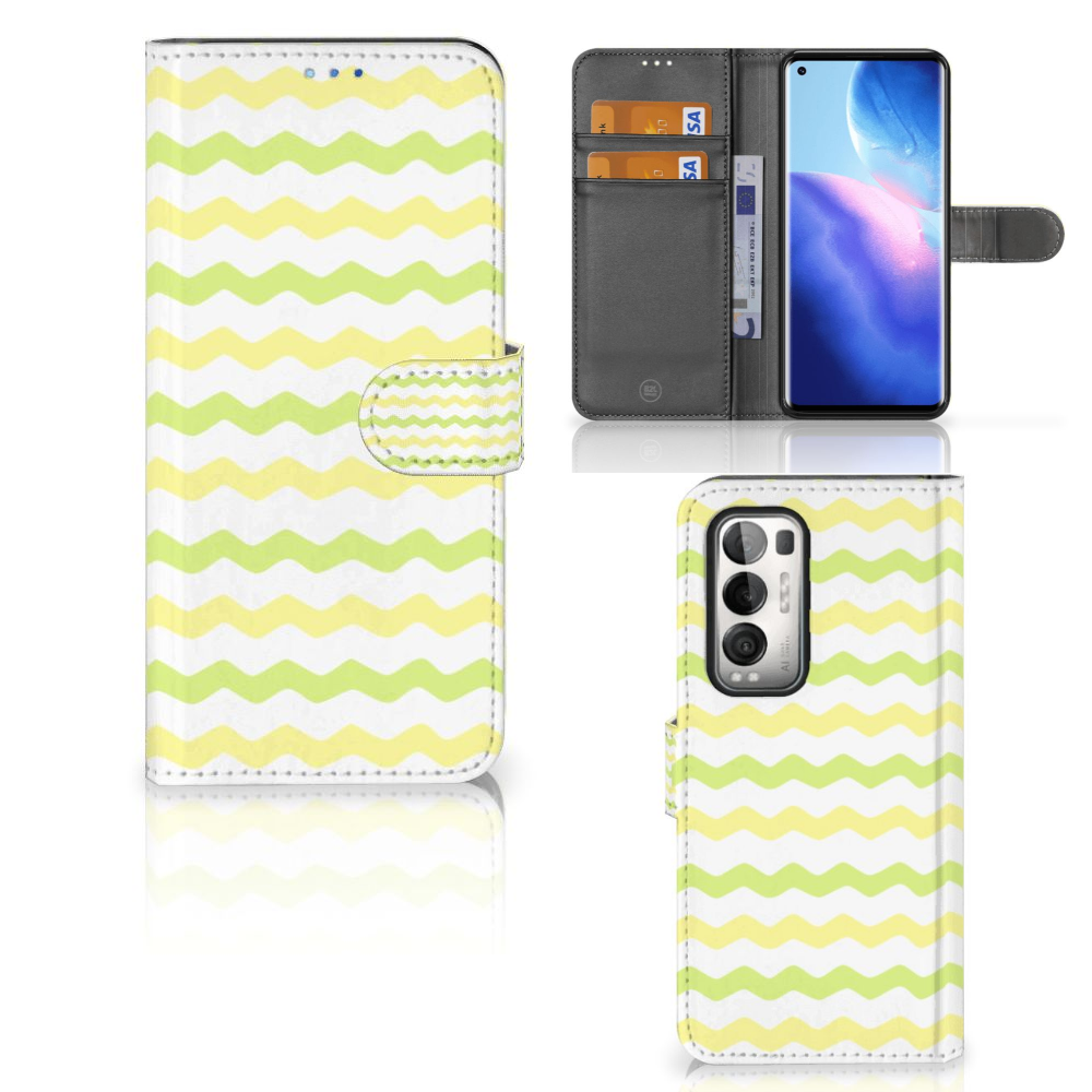 OPPO Find X3 Neo 5G Telefoon Hoesje Waves Yellow