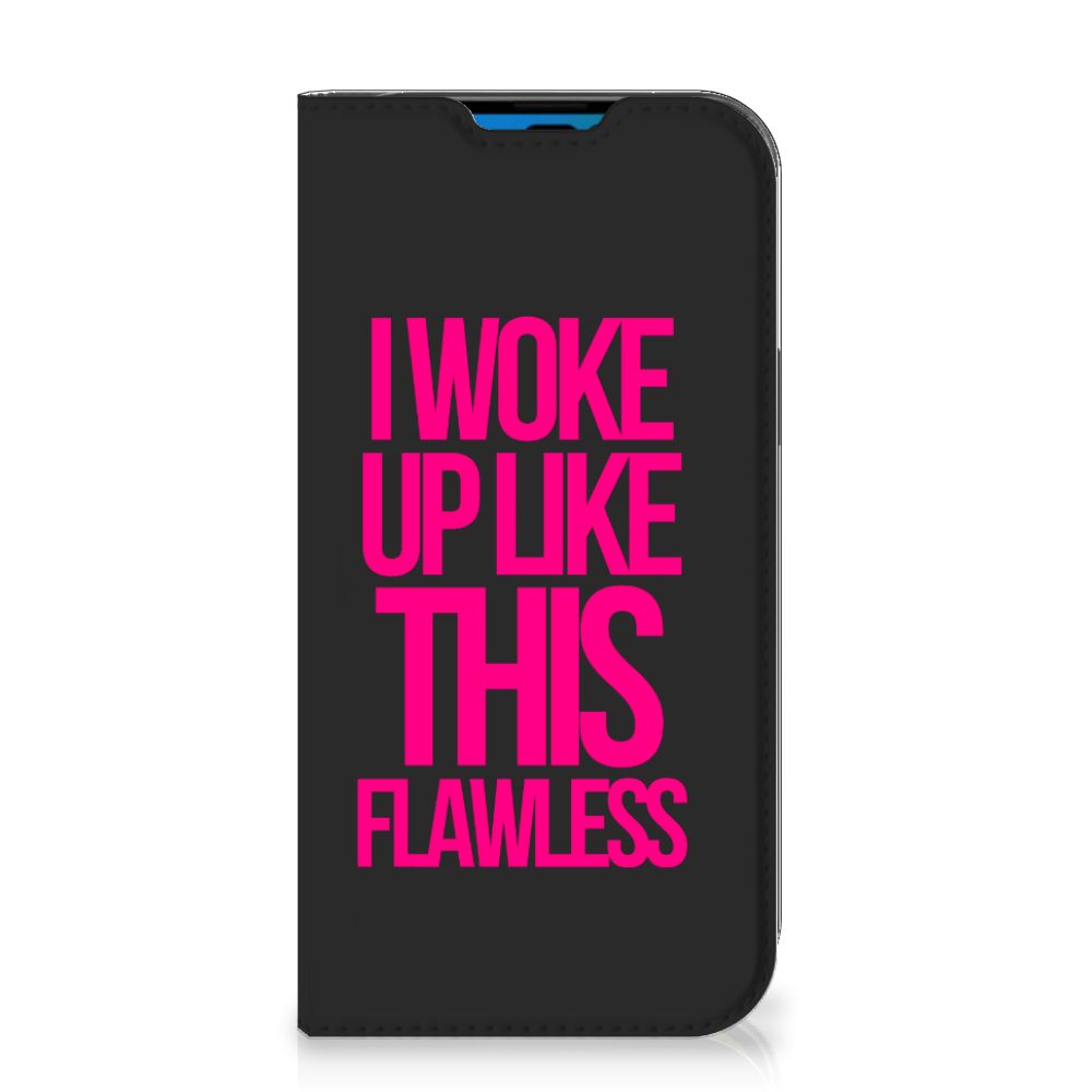 iPhone 14 Pro Hoesje met tekst Woke Up - Origineel Cadeau Zelf Maken