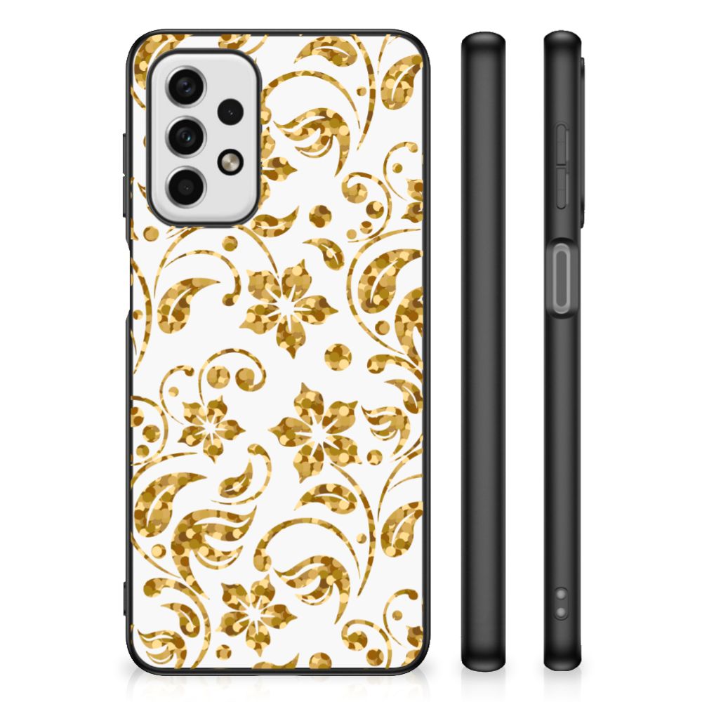 Samsung Galaxy A23 Bloemen Hoesje Gouden Bloemen B2C Telecom
