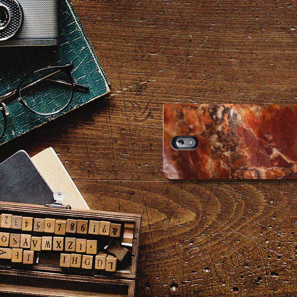 Nokia 3.1 (2018) Standcase Marmer Bruin