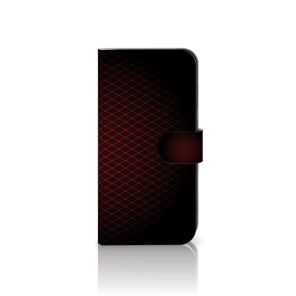 Samsung Galaxy S25 Plus Telefoon Hoesje Geruit Rood met geruit design en ruimte voor 3 pasjes.