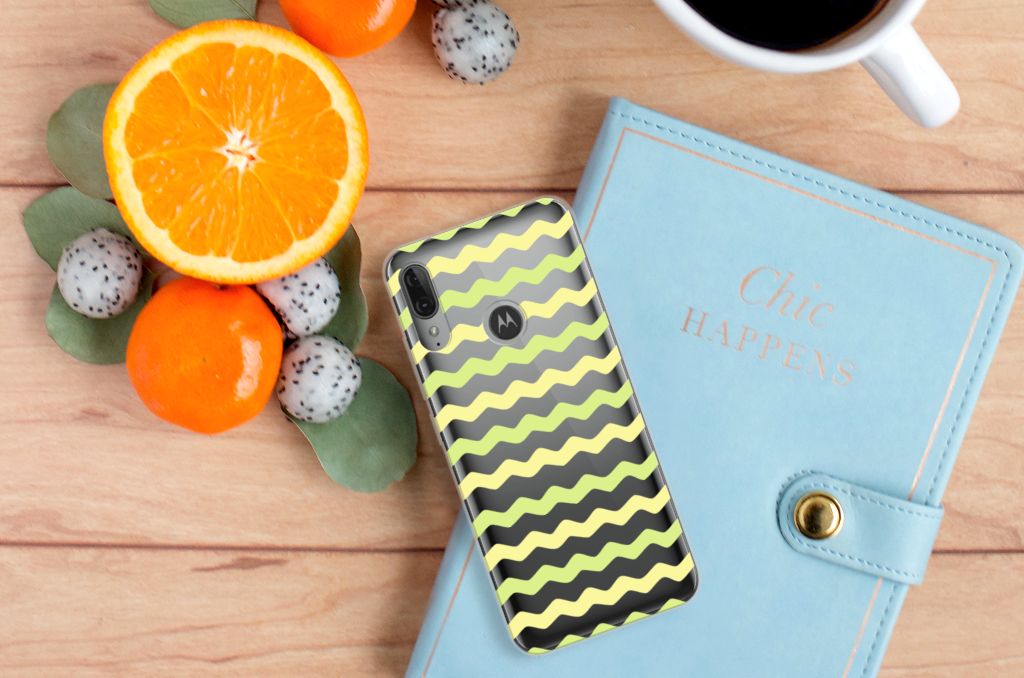 Motorola Moto E6 Plus TPU bumper Waves Yellow