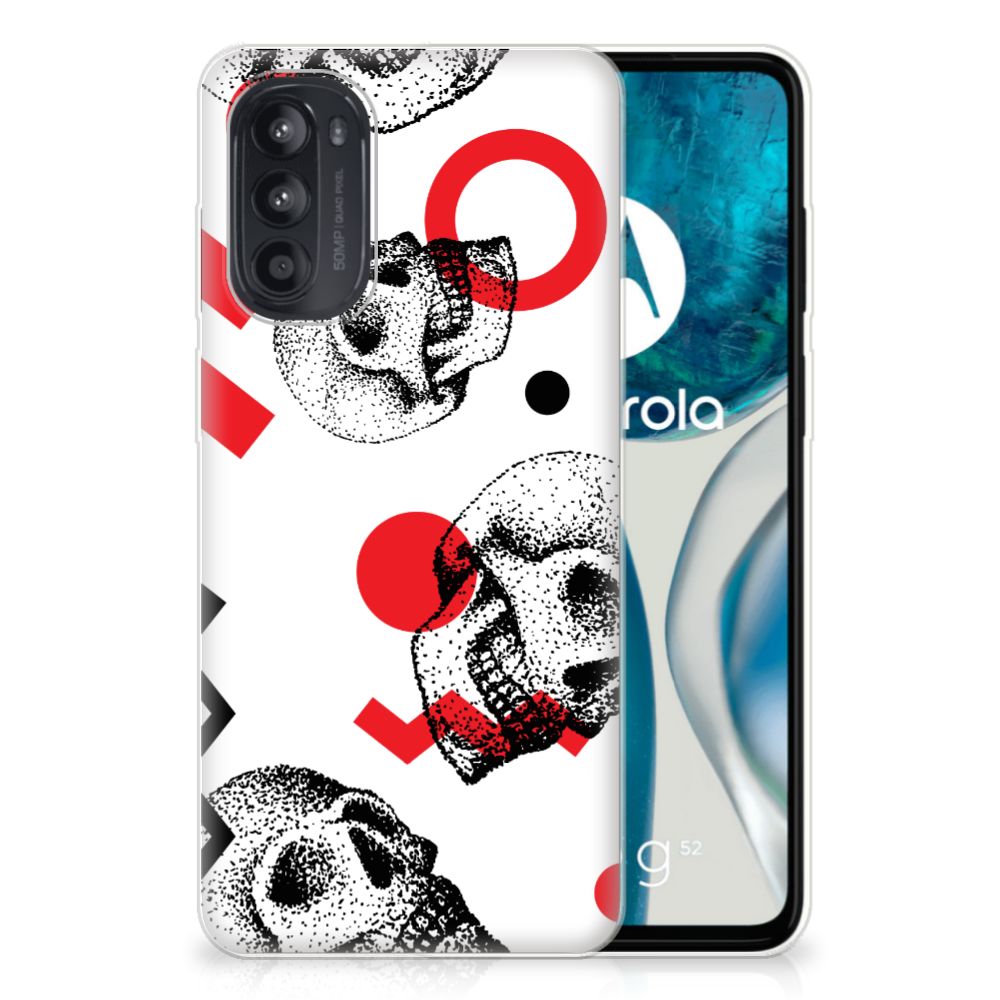 Silicone Back Case Motorola Moto G52/G82 Skull Red B2C Telecom