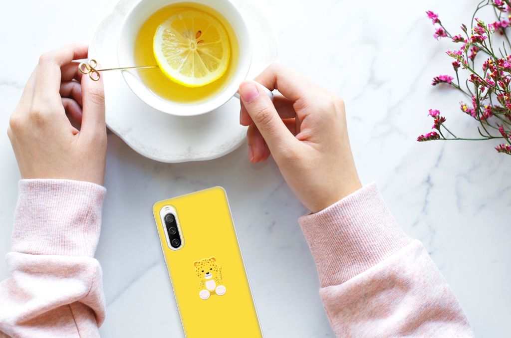 Sony Xperia 10 IV Telefoonhoesje met Naam Baby Leopard B2C Telecom