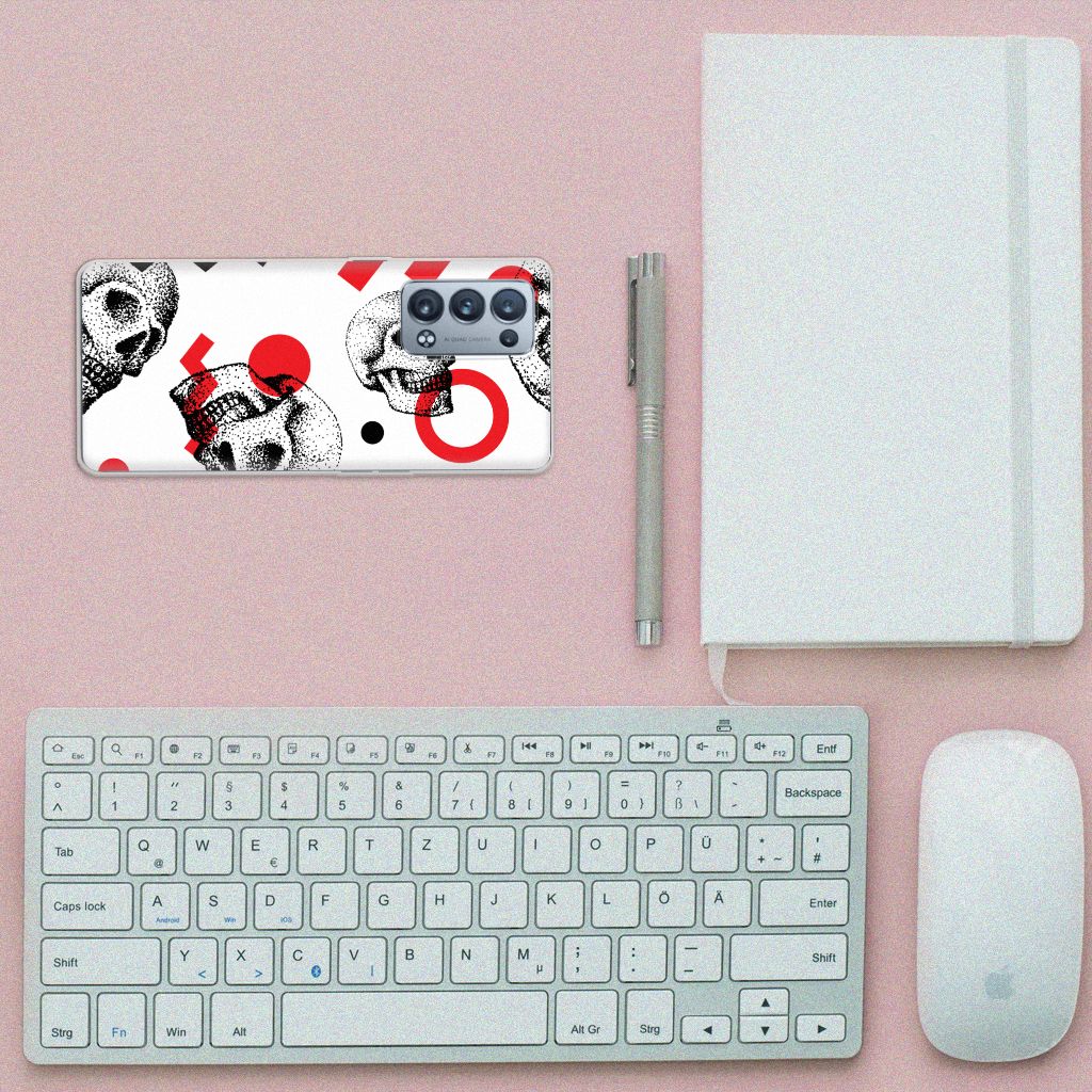 Silicone Back Case OPPO Reno 6 Pro Plus 5G Skull Red B2C Telecom