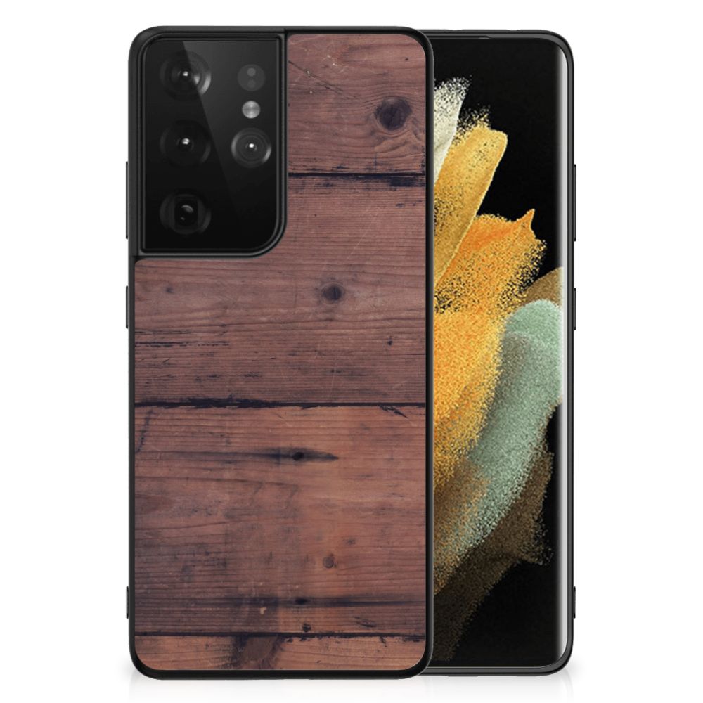 Samsung Galaxy S21 Ultra Houten Print Telefoonhoesje Old Wood B2C Telecom