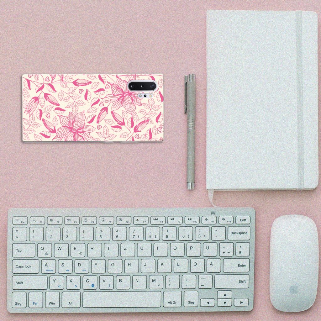 Samsung Galaxy Note 10 Plus TPU Case Pink Flowers