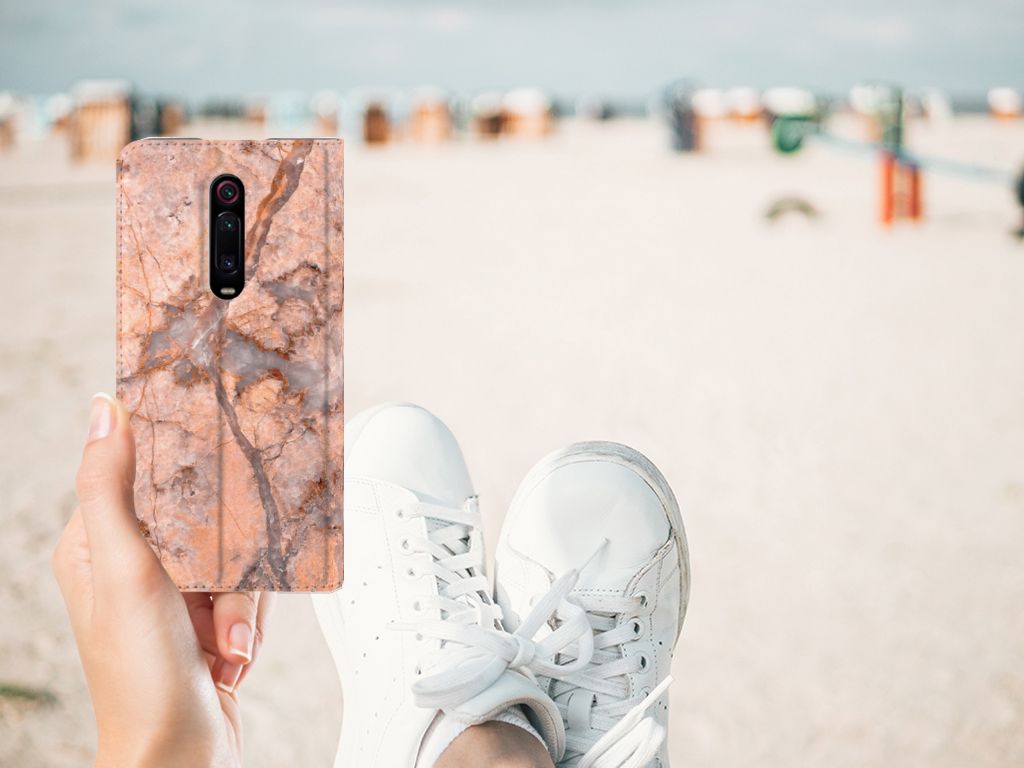 Xiaomi Mi 9T Pro Standcase Marmer Oranje - B2C Telecom