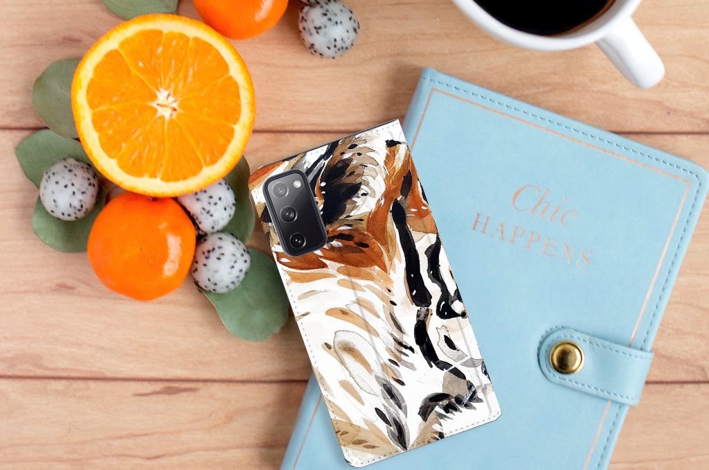 Bookcase Samsung Galaxy S20 FE Watercolor Tiger - B2C Telecom