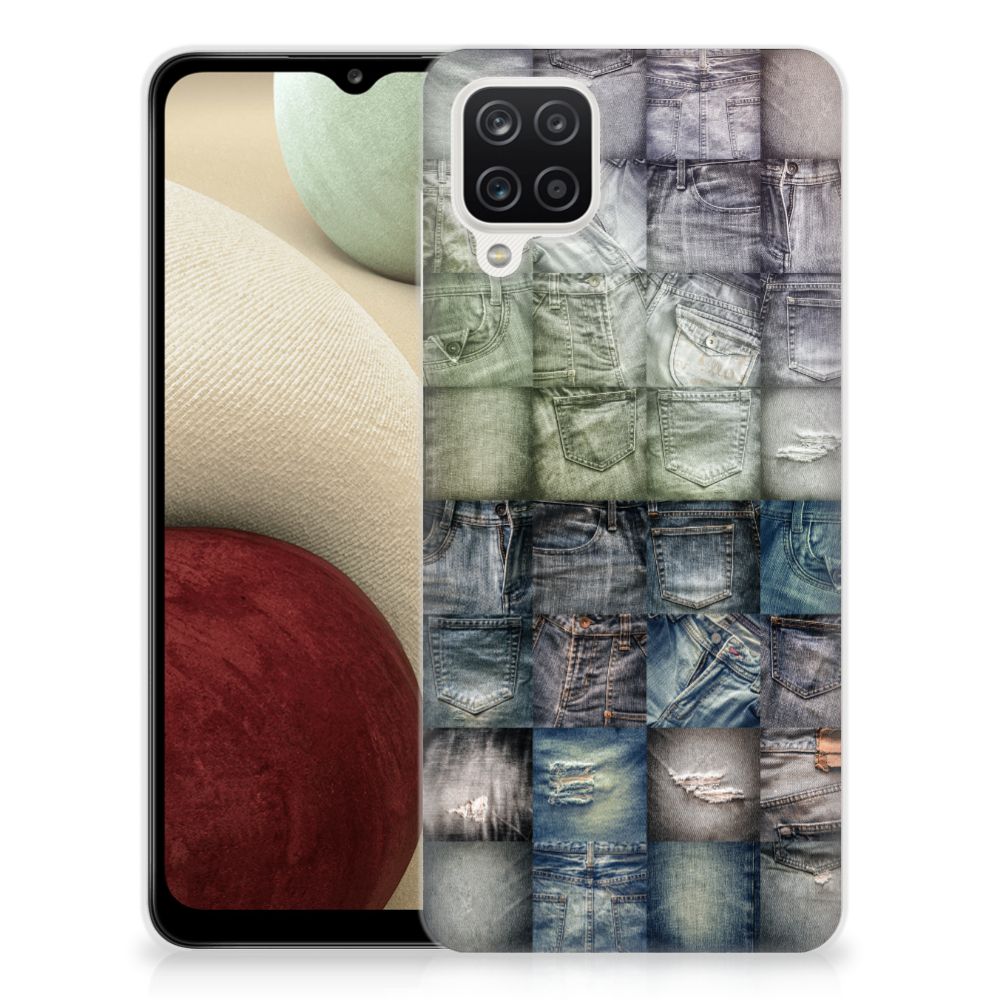 Silicone Back Cover Samsung Galaxy A12 Spijkerbroeken B2C Telecom