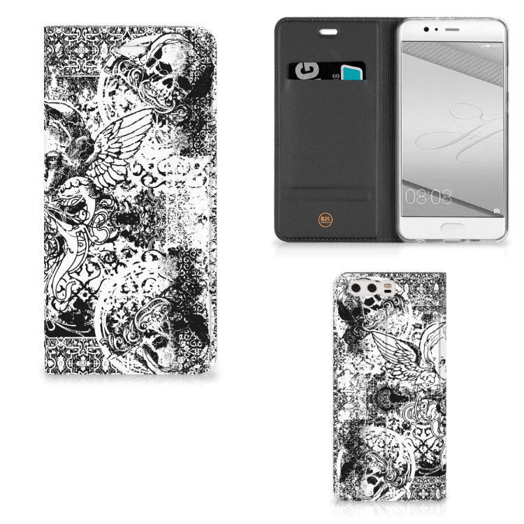 Mobiel BookCase Huawei P10 Plus Skulls Angel