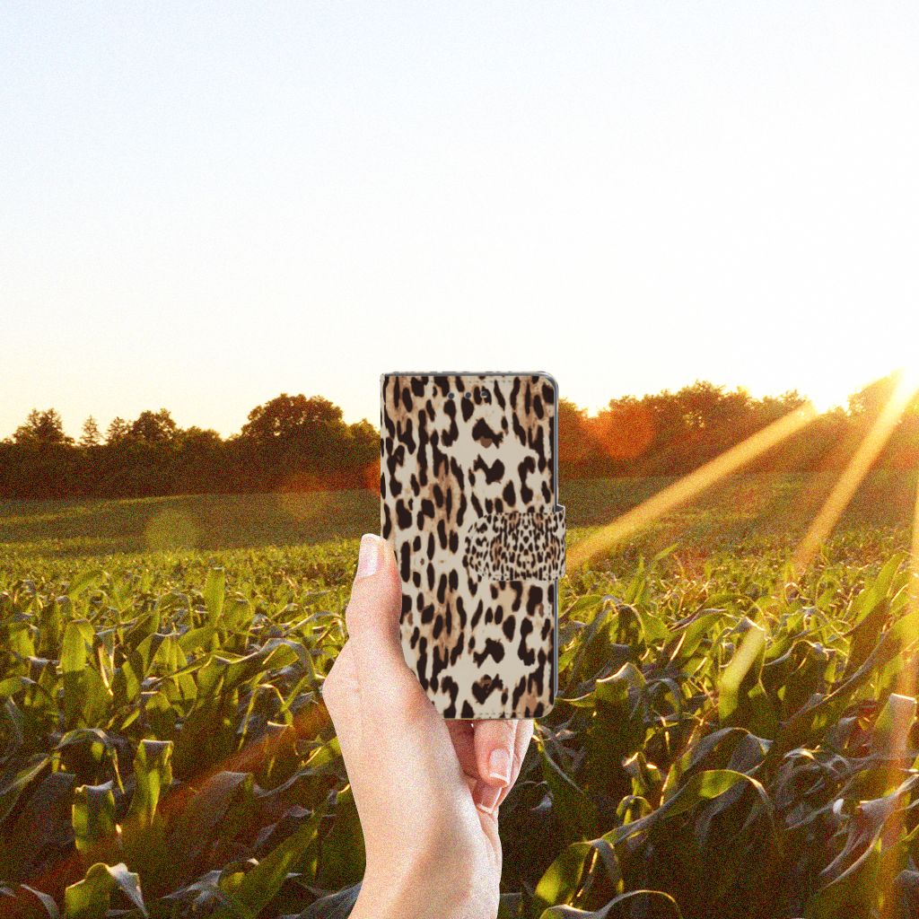 Sony Xperia X Compact Telefoonhoesje met Pasjes Leopard