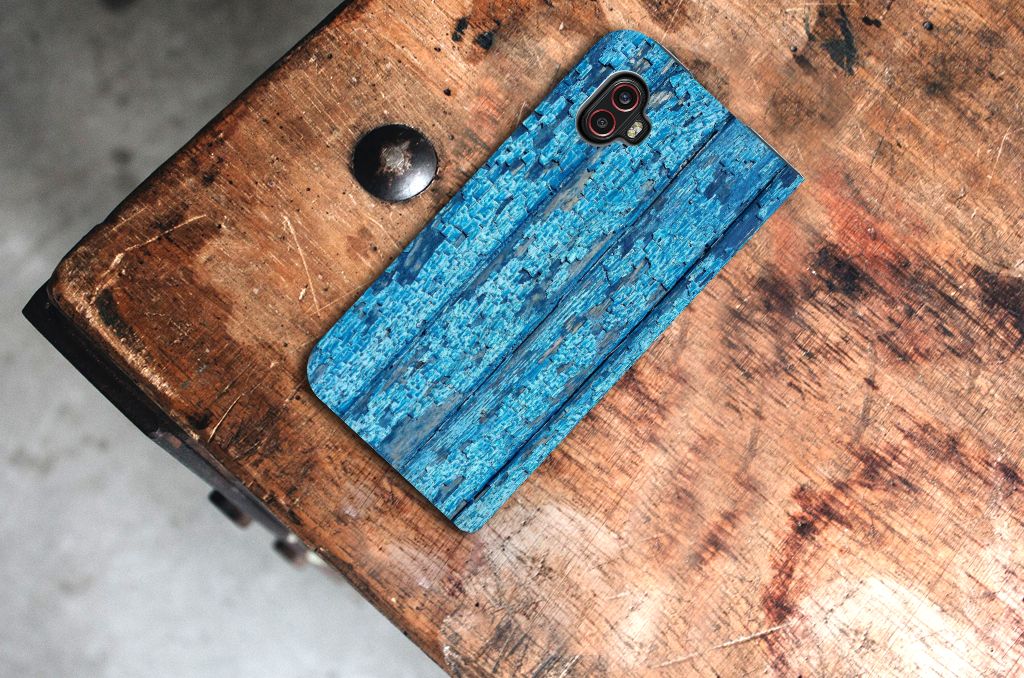 Samsung Galaxy Xcover 6 Pro Book Wallet Case Wood Blue - B2C Telecom