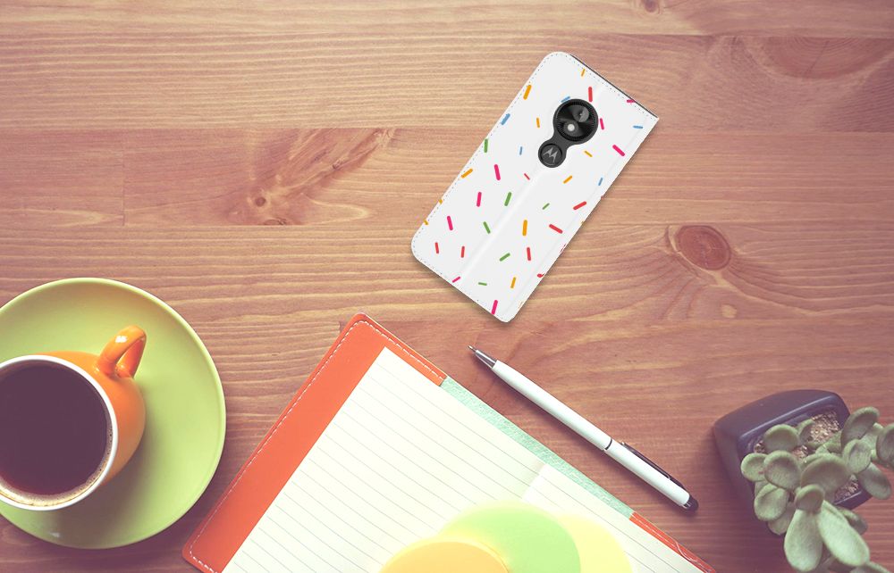 Motorola Moto E5 Play Flip Style Cover Donut Roze