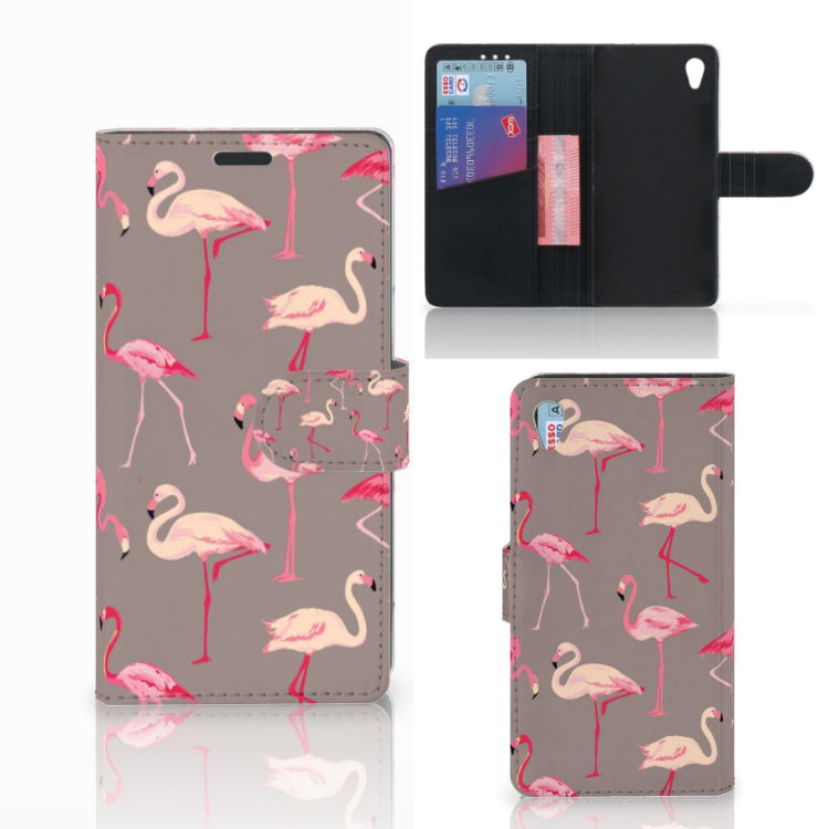 Sony Xperia Z3 Telefoonhoesje met Pasjes Flamingo
