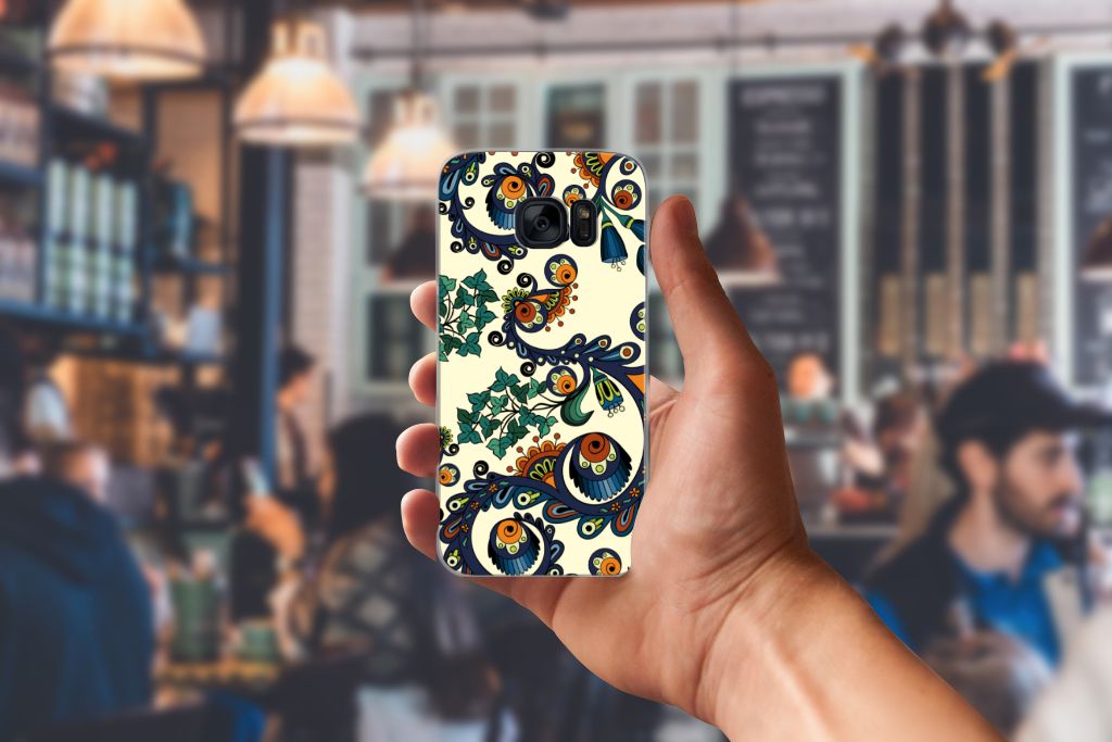 Siliconen Hoesje Samsung Galaxy S7 Barok Flower