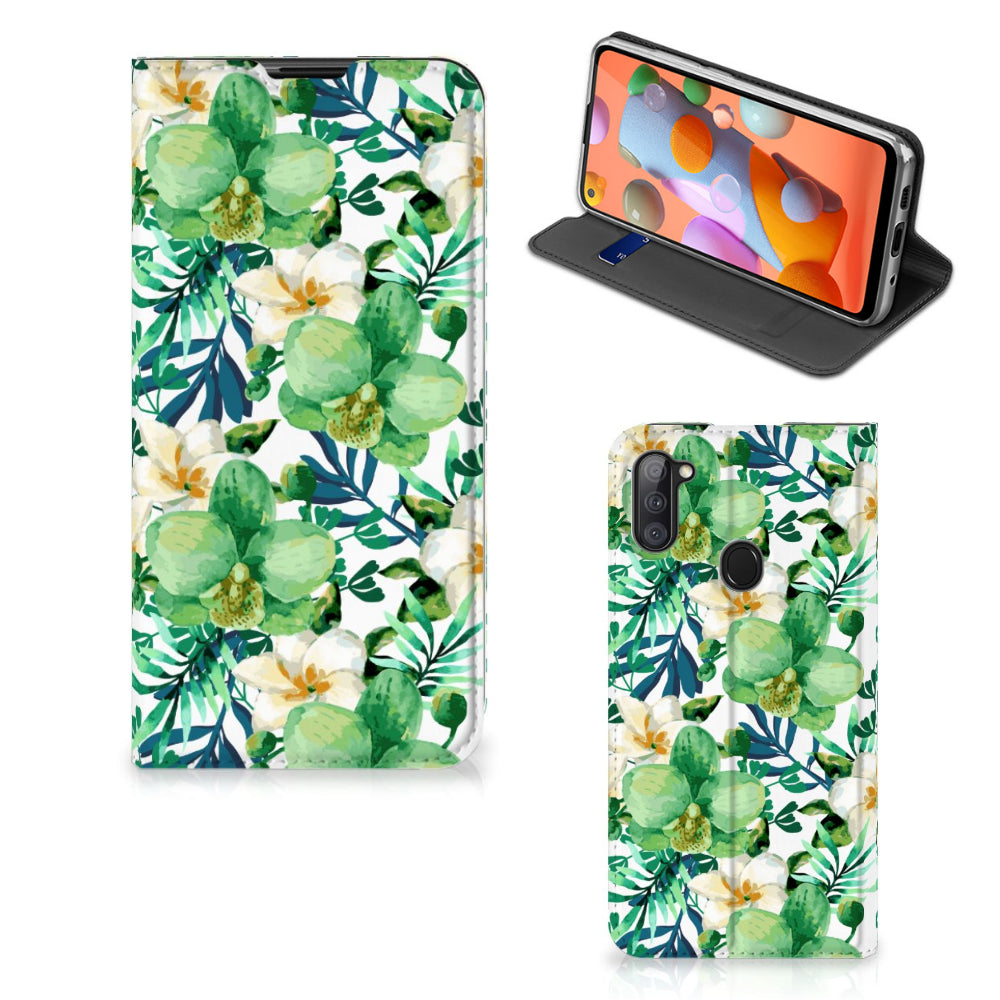 Samsung Galaxy M11 | A11 Smart Cover Orchidee Groen