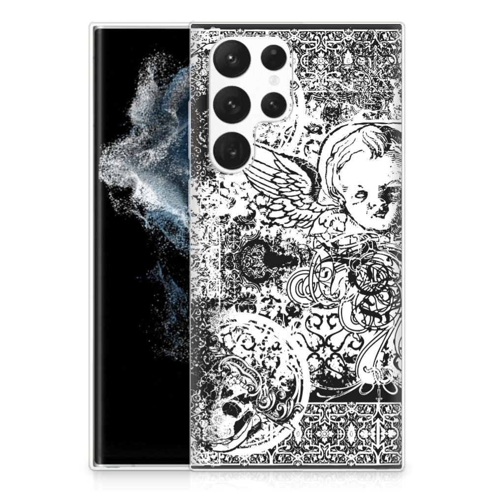 Silicone Back Case Samsung Galaxy S22 Ultra Skulls Angel B2C Telecom