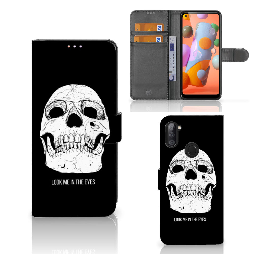 Telefoonhoesje met Naam Samsung Galaxy M11 | A11 Skull Eyes
