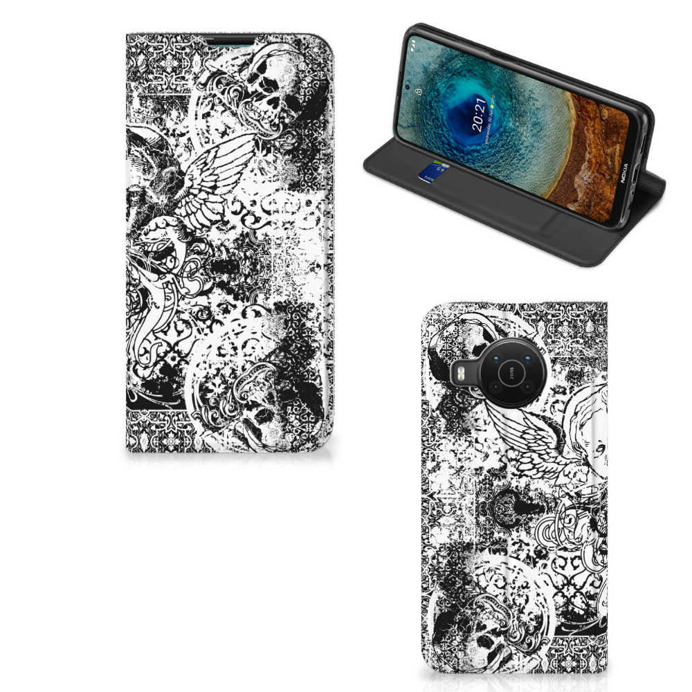 Mobiel BookCase Nokia X20 | X10 Skulls Angel - B2C Telecom