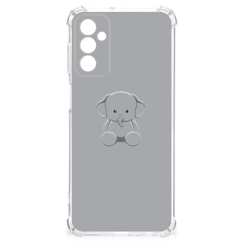 Samsung Galaxy M13 4G | M23 Stevig Bumper Hoesje Grijs Baby Olifant B2C Telecom