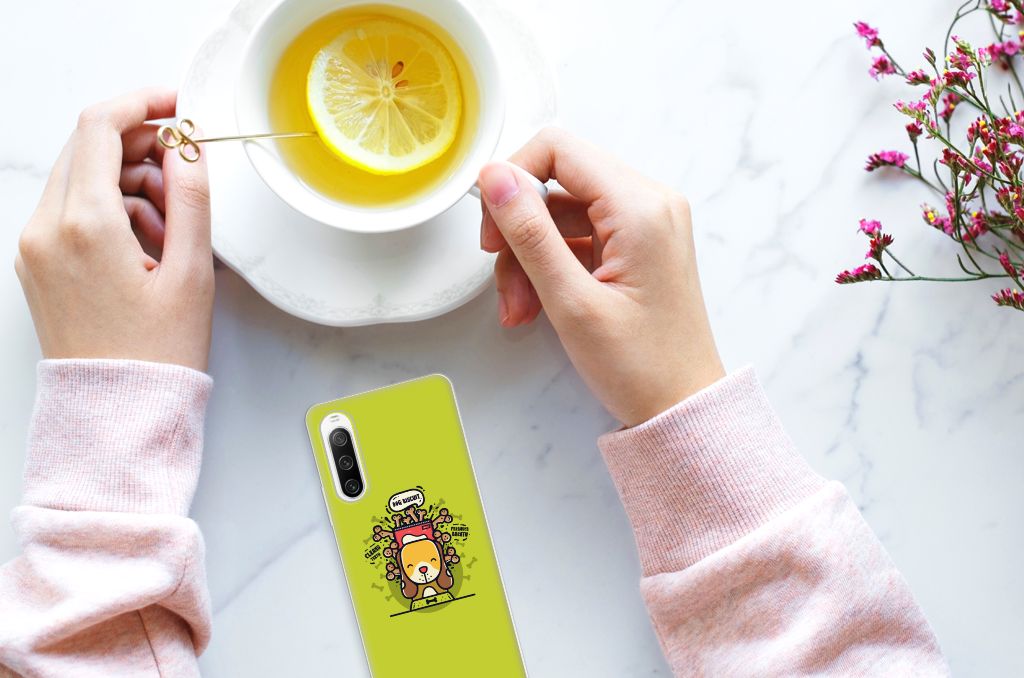 Sony Xperia 10 IV Telefoonhoesje met Naam Doggy Biscuit B2C Telecom