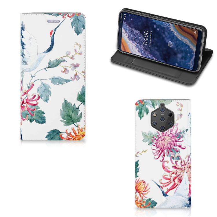 Nokia 9 PureView Hoesje maken Bird Flowers