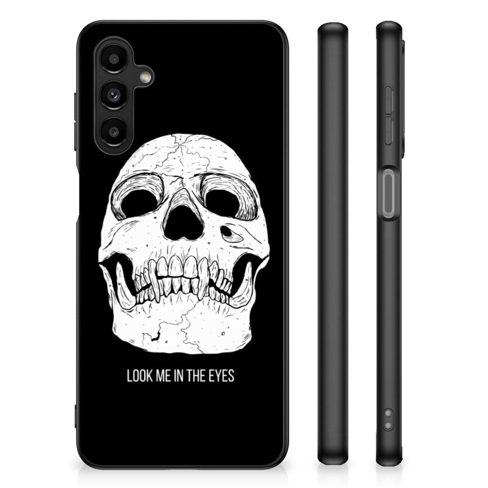 Telefoonhoesje Samsung Galaxy A14 5G Skull Eyes met opvallende skull design en zwarte randen.