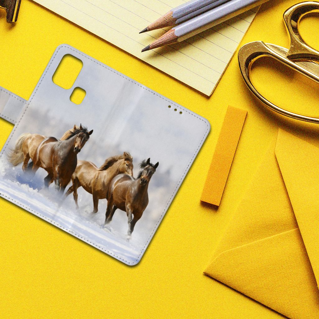 Samsung Galaxy M31 Telefoonhoesje met Pasjes Paarden