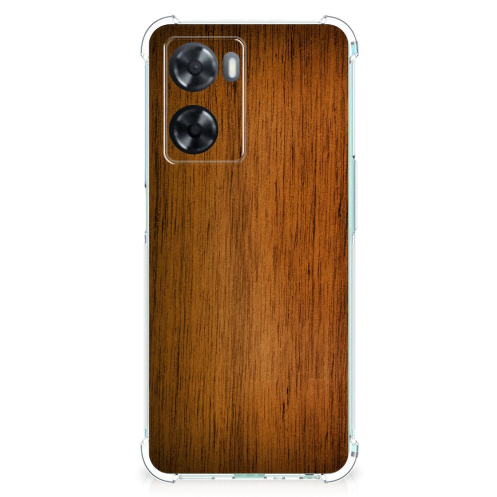 OPPO A57 | A57s | A77 4G Stevig Telefoonhoesje Donker Hout B2C Telecom