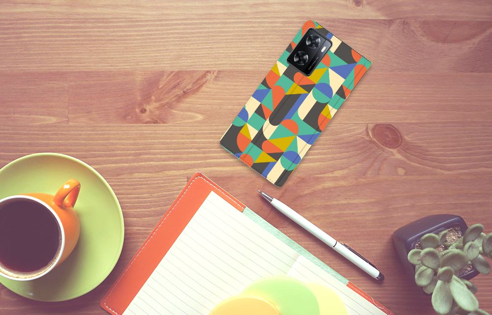 OPPO A57 | A57s | A77 4G Hoesje met Magneet Funky Retro - B2C Telecom