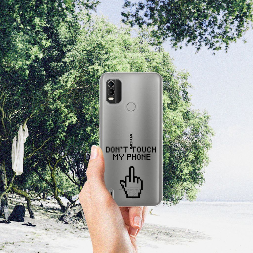 Nokia C21 Plus Silicone-hoesje Finger Don't Touch My Phone B2C Telecom
