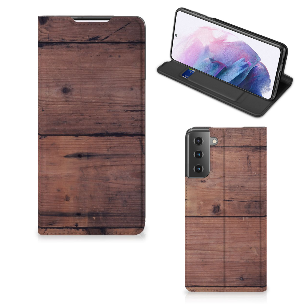 Samsung Galaxy S21 Plus Book Wallet Case Old Wood - B2C Telecom